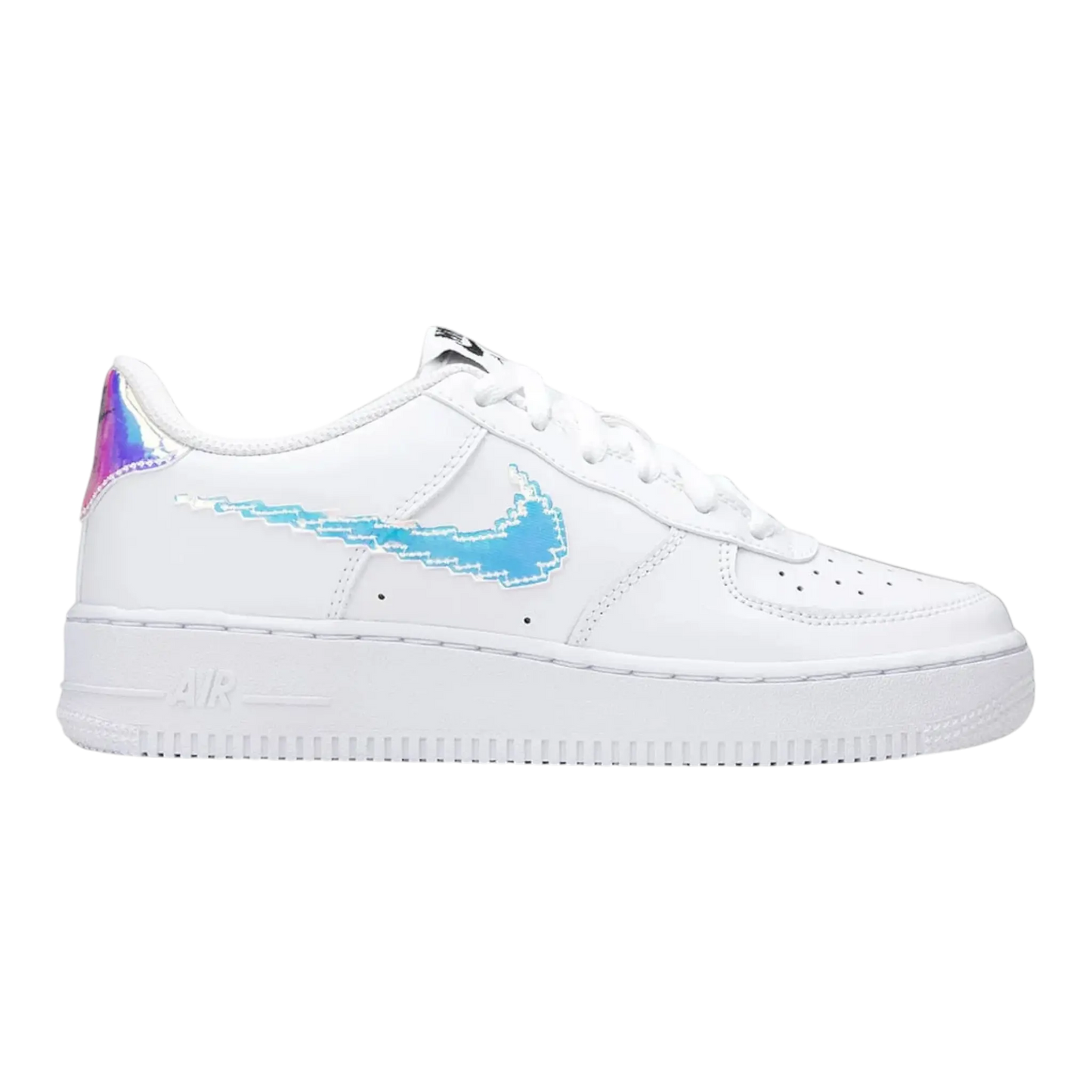 Nike Air Force 1 LV8 Digital Swoosh Big Kids Basketball Shoes White/Multi‑Color‑Black by NYCMode