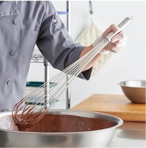 Stainless Steel French Whip Whisk, 24 Inch, Silver, Professional Mixing Tool