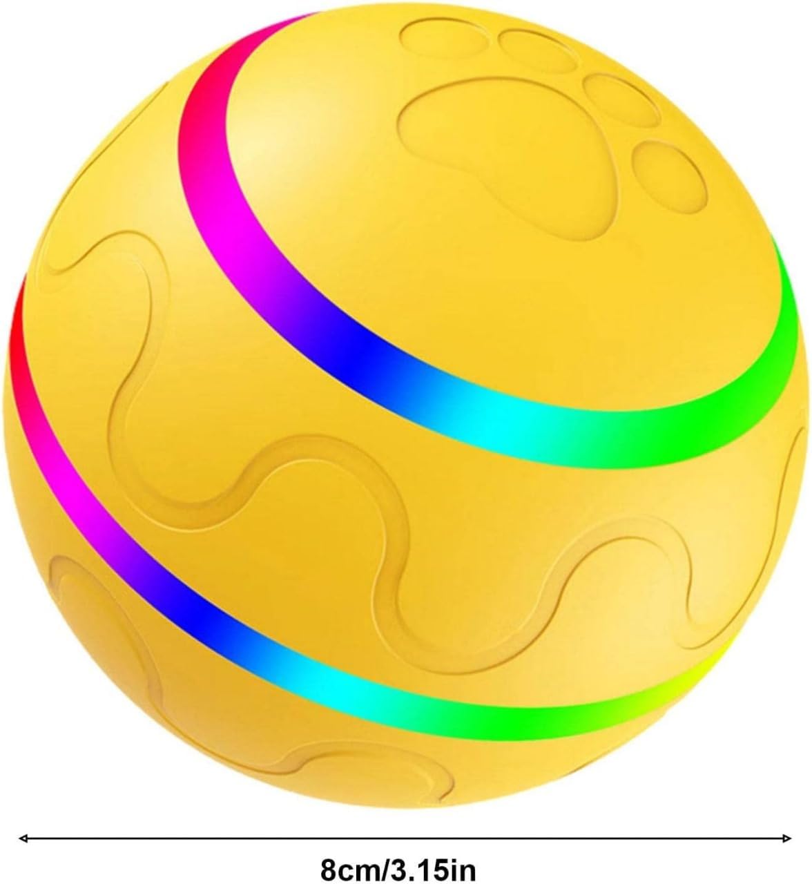 Interactive Pet Ball Toy with Remote Paw Controller, Yellow, Electronic Dog/Cat Entertainment,