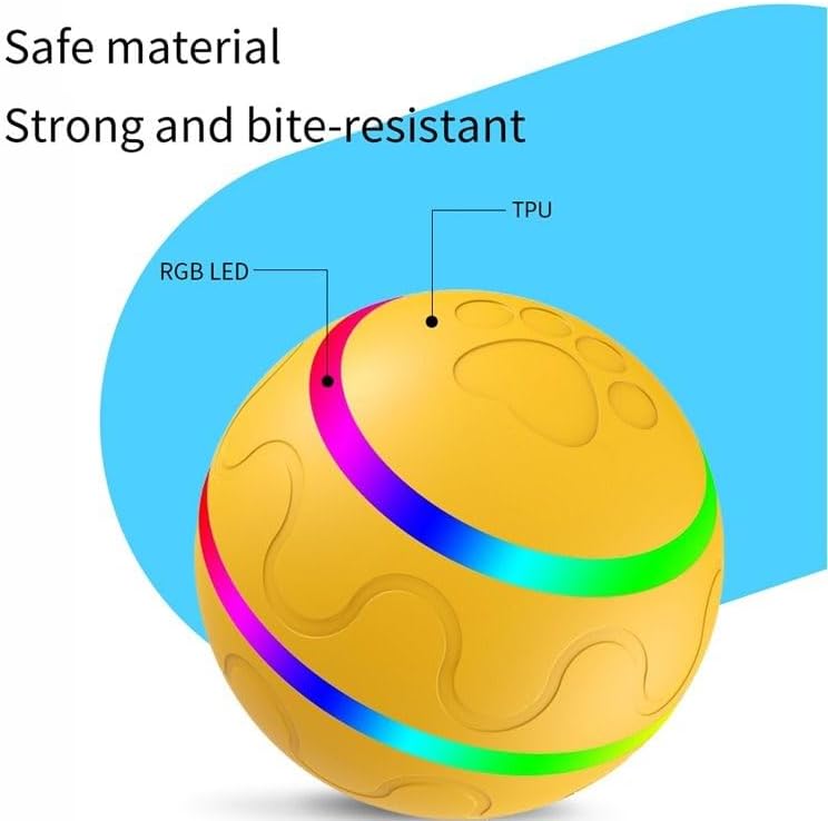 Interactive Pet Ball Toy with Remote Paw Controller, Yellow, Electronic Dog/Cat Entertainment,