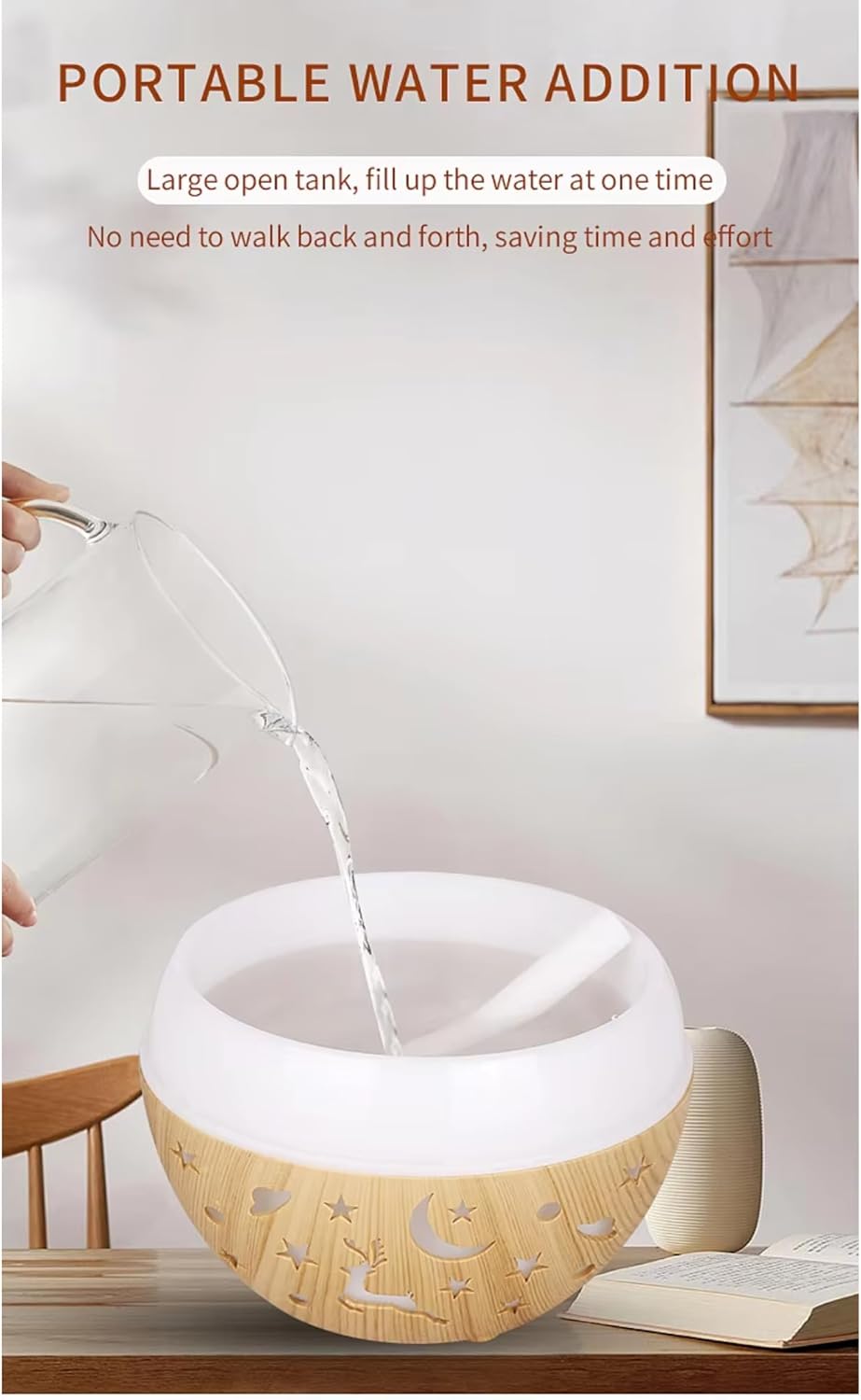 7 Colour LED Air Diffuser & Humidifier with Aromatic Essential Oil Feature | 350ml Ultrasonic Cool Mist | Auto Shut-Off | Aromatherapy Diffuser for Home, Office, Spa and More!