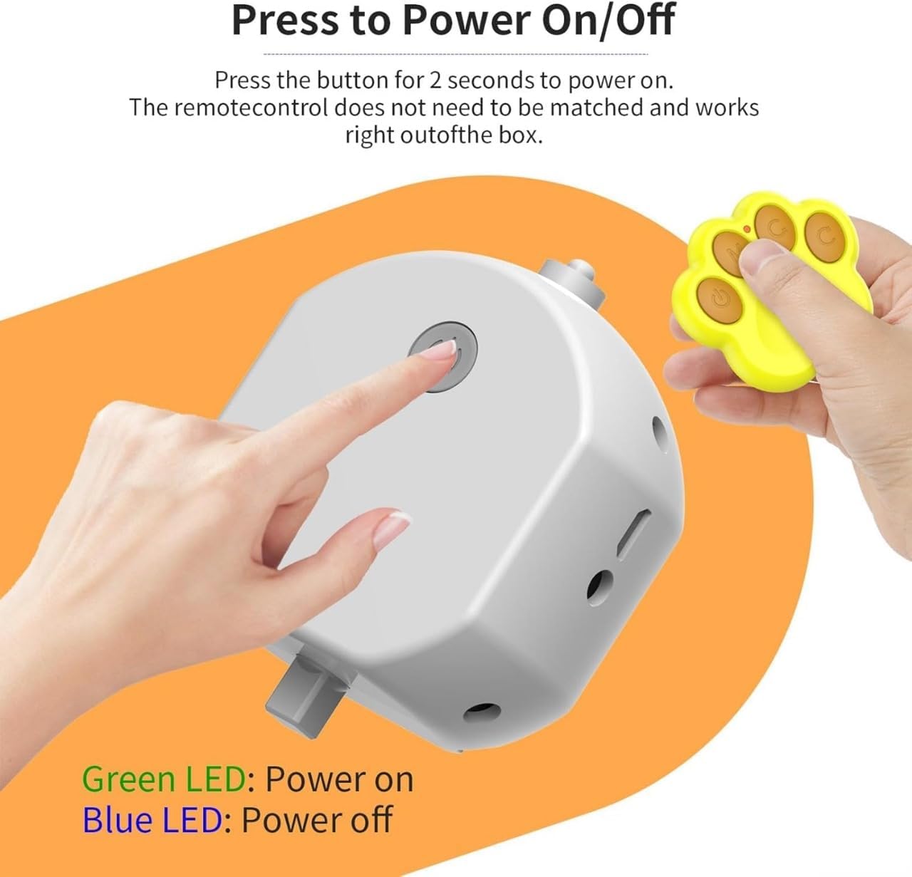 Interactive Pet Ball Toy with Remote Paw Controller, Yellow, Electronic Dog/Cat Entertainment,