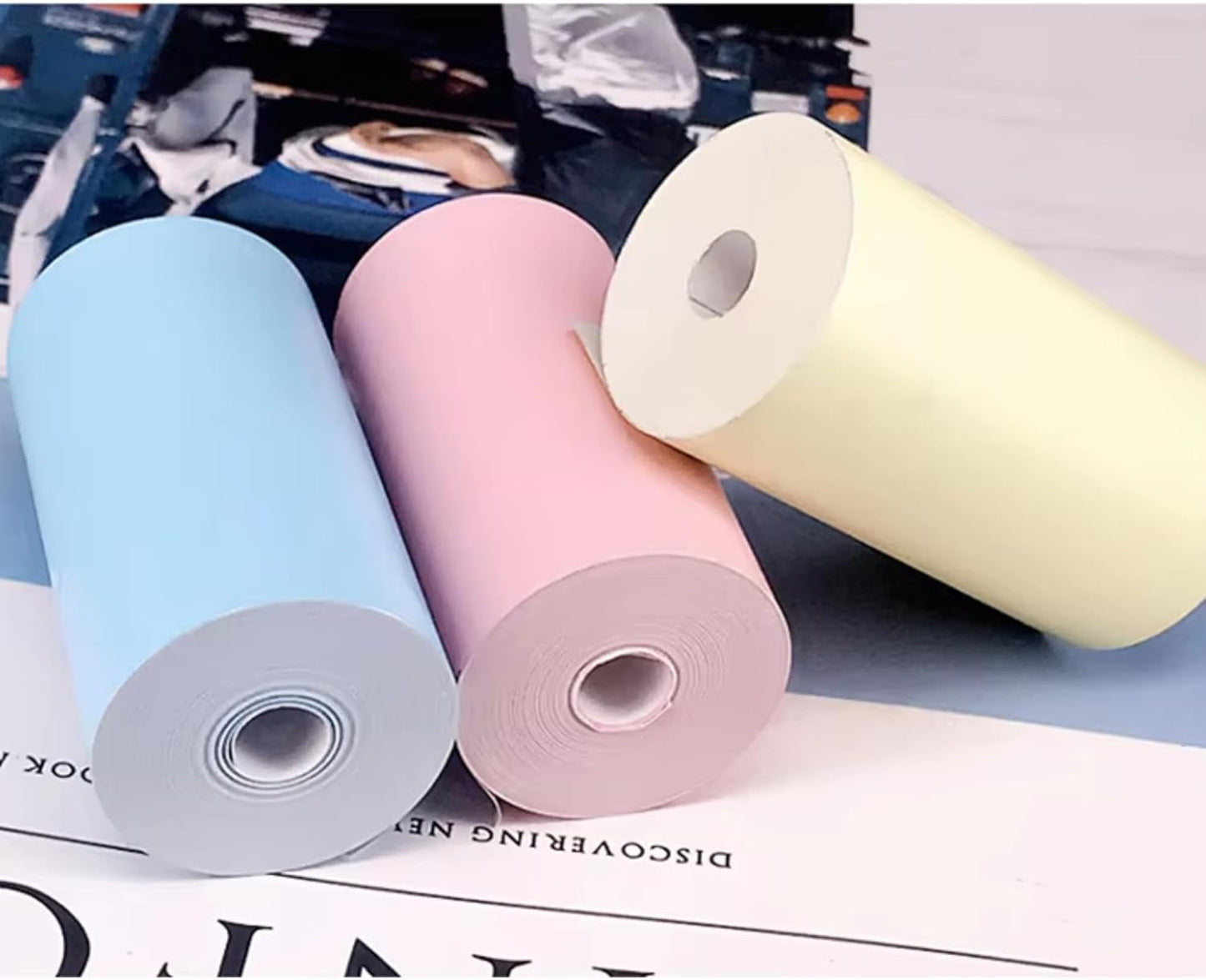 58mm Thermal Photo Paper Rolls – Compatible with Paperang & Peripage, Color Printing Paper for Mini Mobile Photo Printers, 3-Pack for Portable Inkless Printing.