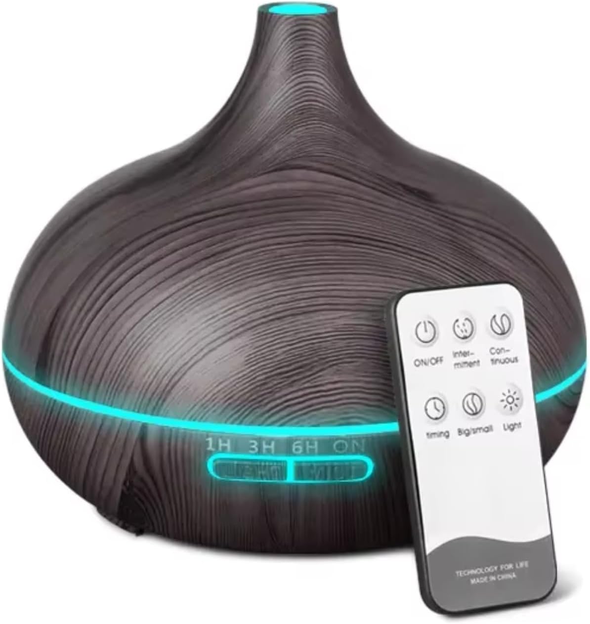Fragrance Humidifier Essential Diffuser 200ml | Essential Oil Air Purifier | Wood Grain Ultrasonic Cool Mist | LED Light | Auto Shut-Off | Home, Office & Spa.