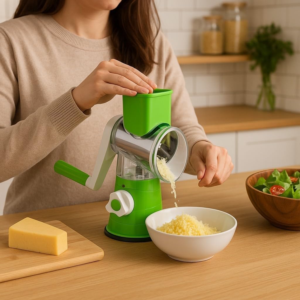 Premium Cheese Grater with Ergonomic Handle | Stainless Steel, Easy to Clean, Multi-Purpose Kitchen Tool | Ideal for grating cheese, vegetables, chocolate, and zesting fruits.
