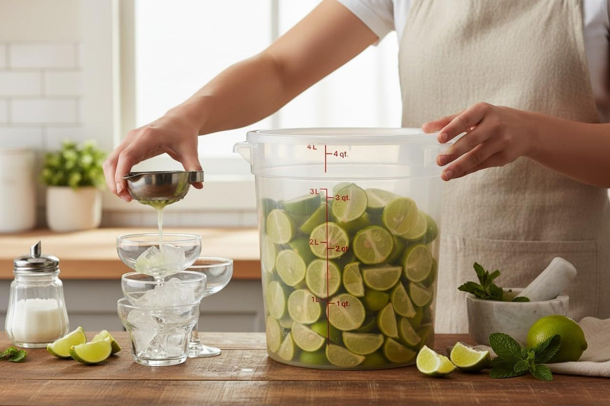 4 Qt. Round Translucent Food Storage Container with Lid, Polypropylene, BPA Free, 3 Pack