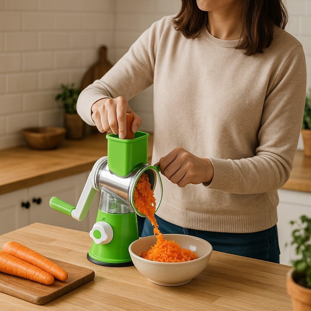 Premium Cheese Grater with Ergonomic Handle | Stainless Steel, Easy to Clean, Multi-Purpose Kitchen Tool | Ideal for grating cheese, vegetables, chocolate, and zesting fruits.