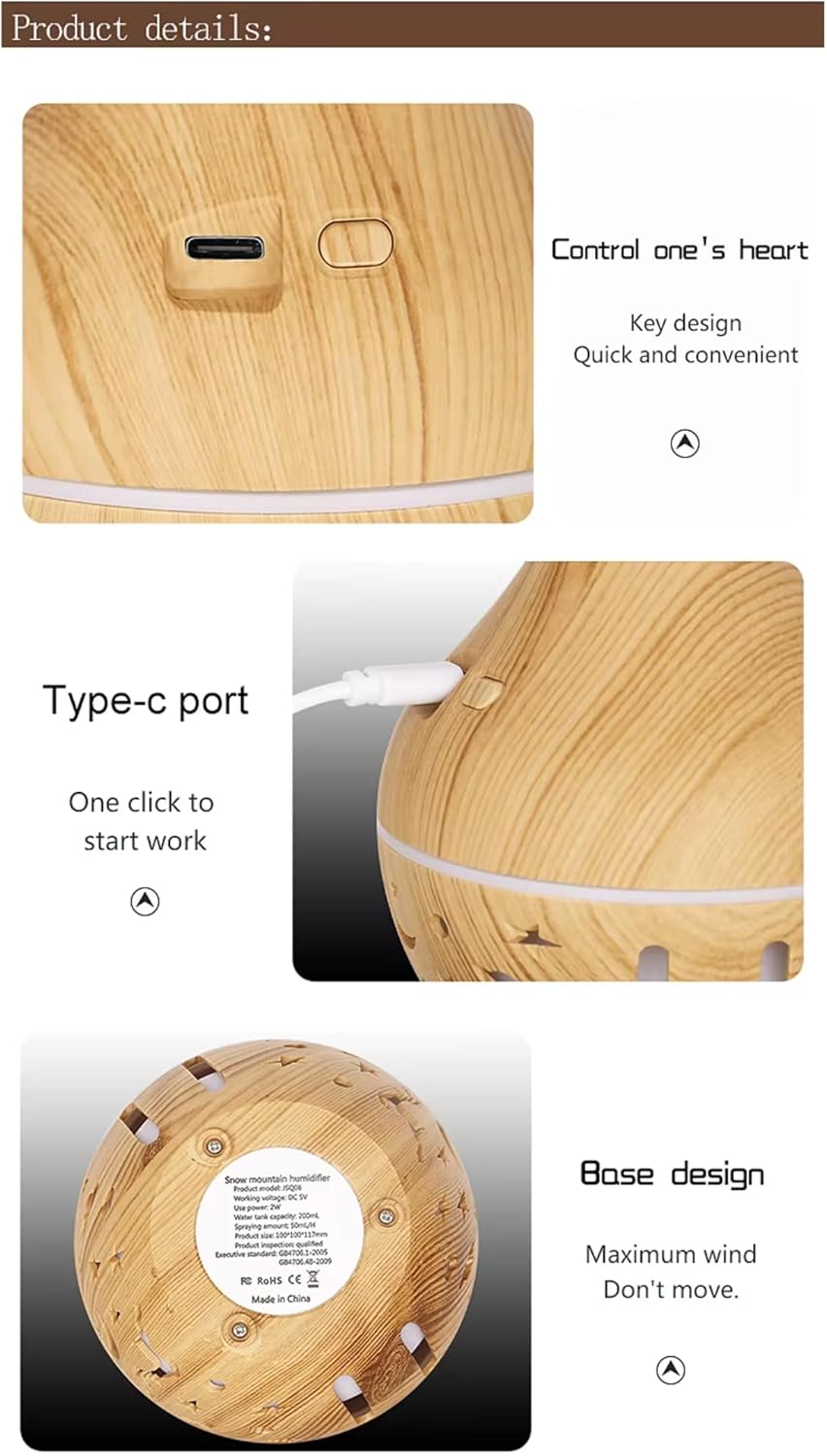 7 Colour LED Air Diffuser & Humidifier with Aromatic Essential Oil Feature | 350ml Ultrasonic Cool Mist | Auto Shut-Off | Aromatherapy Diffuser for Home, Office, Spa and More!