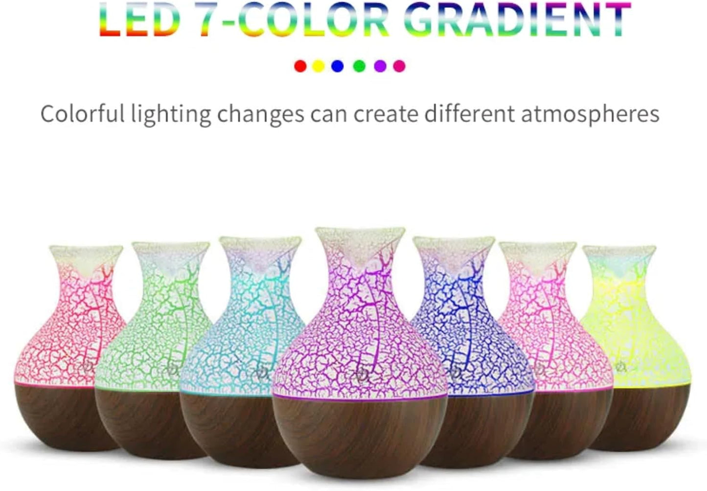 7 Colour LED Air Diffuser & Humidifier with Aromatic Essential Oil Feature | 130ml Ultrasonic Cool Mist | Auto Shut-Off | Aromatherapy Diffuser for Home, Office, Spa and More!