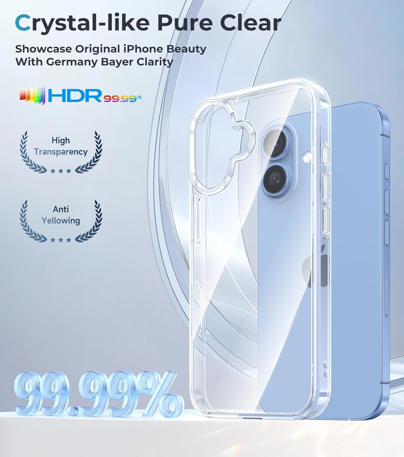 iPhone 17 Case - Crystal Clear 17 Phone Case, Rugged Military Grade Protection Shockproof Bumper Cover Anti-Yellow Case for Apple iPhone 17 Accessories Transparent