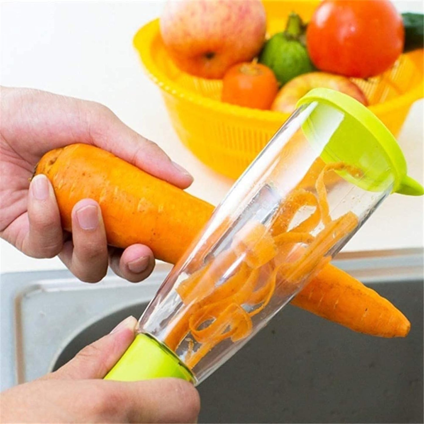 Multifunctional 3-in-1 Vegetable Peeler with Storage Box – Stainless Steel Vegitable & Fruit Peeler – Kitchen Tool for Easy Peeling & Slicing – Peeling Knife for Home & Professional Use.