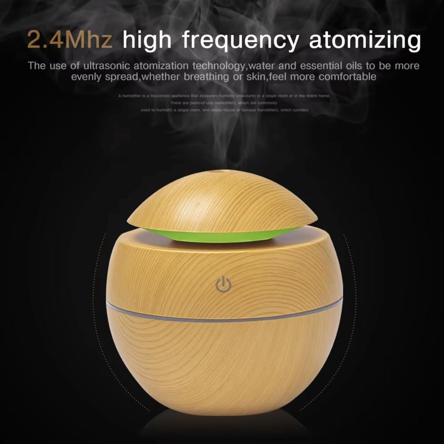 7 Colour LED Air Diffuser & Humidifier with Aromatic Essential Oil Feature | 130ml Ultrasonic Cool Mist | Auto Shut-Off | Aromatherapy Diffuser for Home, Office, Spa and More
