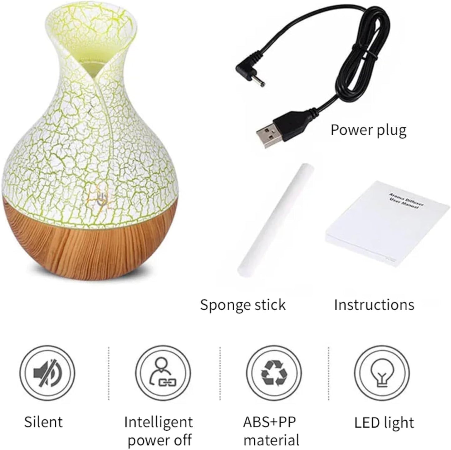 7 Colour LED Air Diffuser & Humidifier with Aromatic Essential Oil Feature | 130ml Ultrasonic Cool Mist | Auto Shut-Off | Aromatherapy Diffuser for Home, Office, Spa and More!