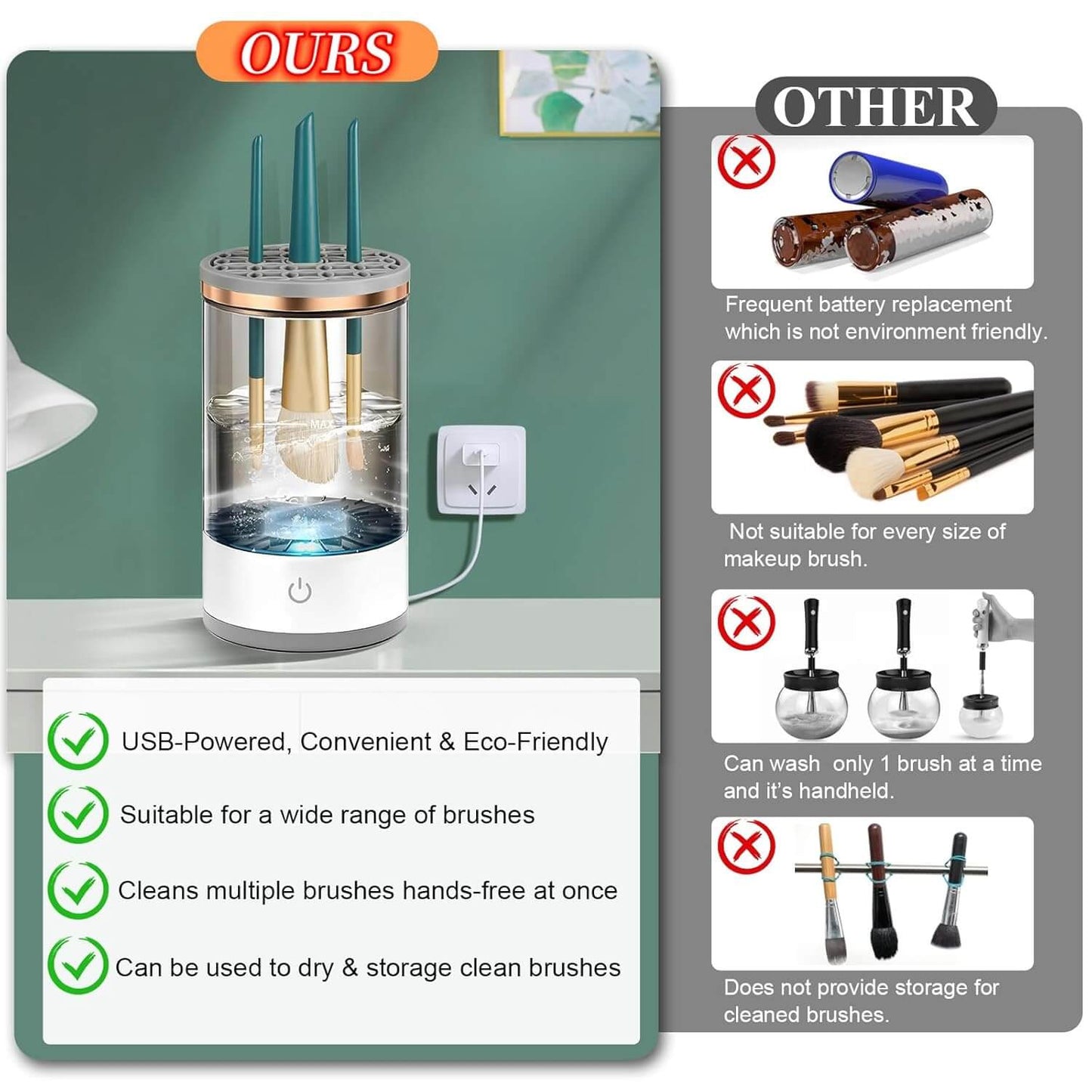 Makeup Brush Cleaner Machine, Electric Cosmetic Brush Cleaner, Makeup Brush