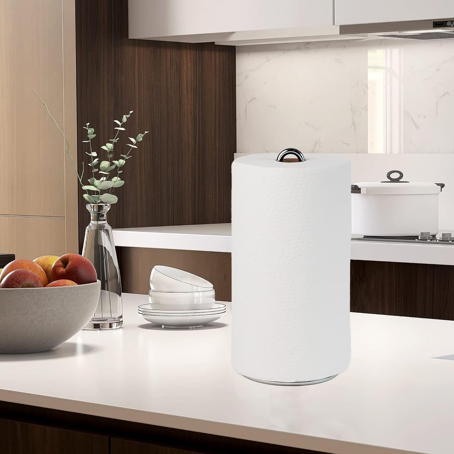 FitWell Paper Towel Holder for Kitchen Countertops, Bars & Dining Tables Steel Paper Towel Stand, Fits Standard & Jumbo Rolls, 1 Count