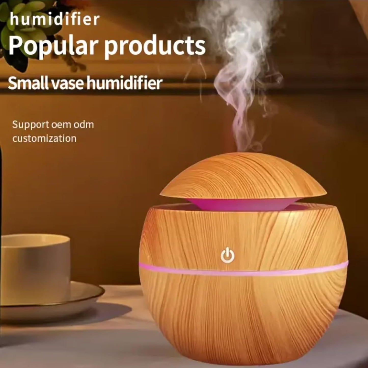 7 Colour LED Air Diffuser & Humidifier with Aromatic Essential Oil Feature | 130ml Ultrasonic Cool Mist | Auto Shut-Off | Aromatherapy Diffuser for Home, Office, Spa and More