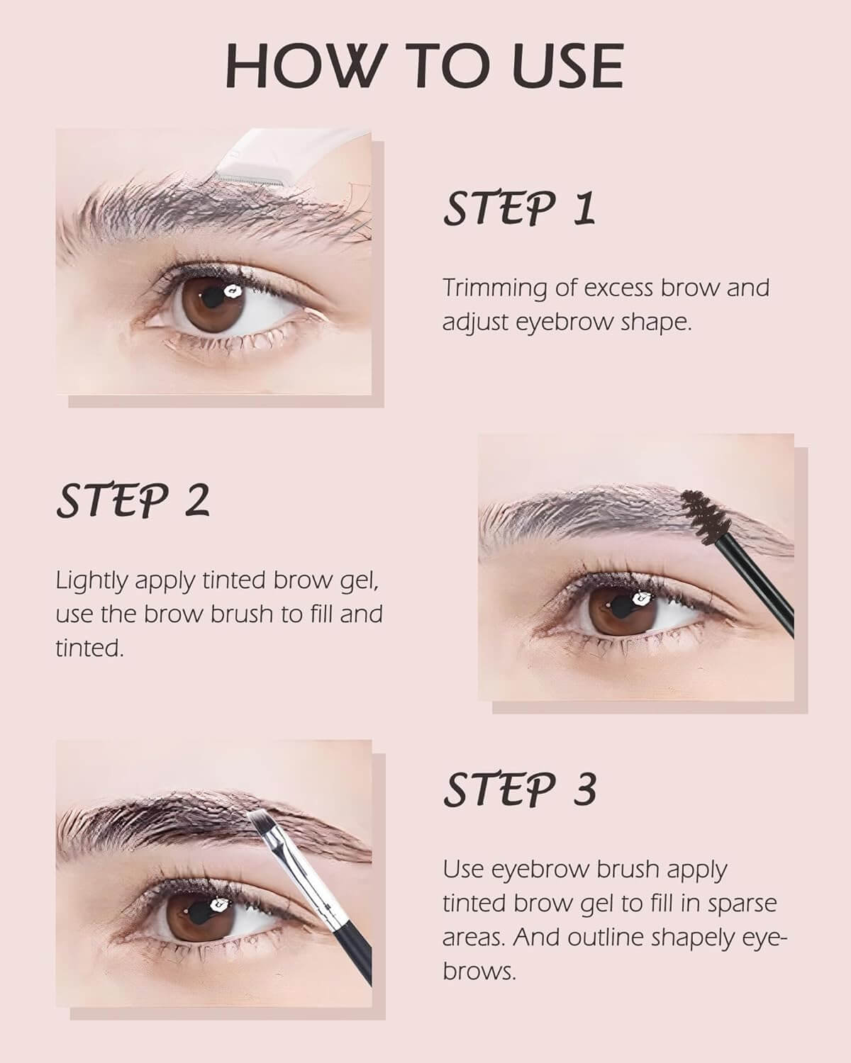 Waterproof Brow Gel Clear-2PCS Strong Hold Eyebrow Gel,Eyebrow Mascara Long-Lasting Quick-Drying Transfer-Proof Brow Setting Gel, Brow Shaping Gel for Natural-Looking Brows, Women
