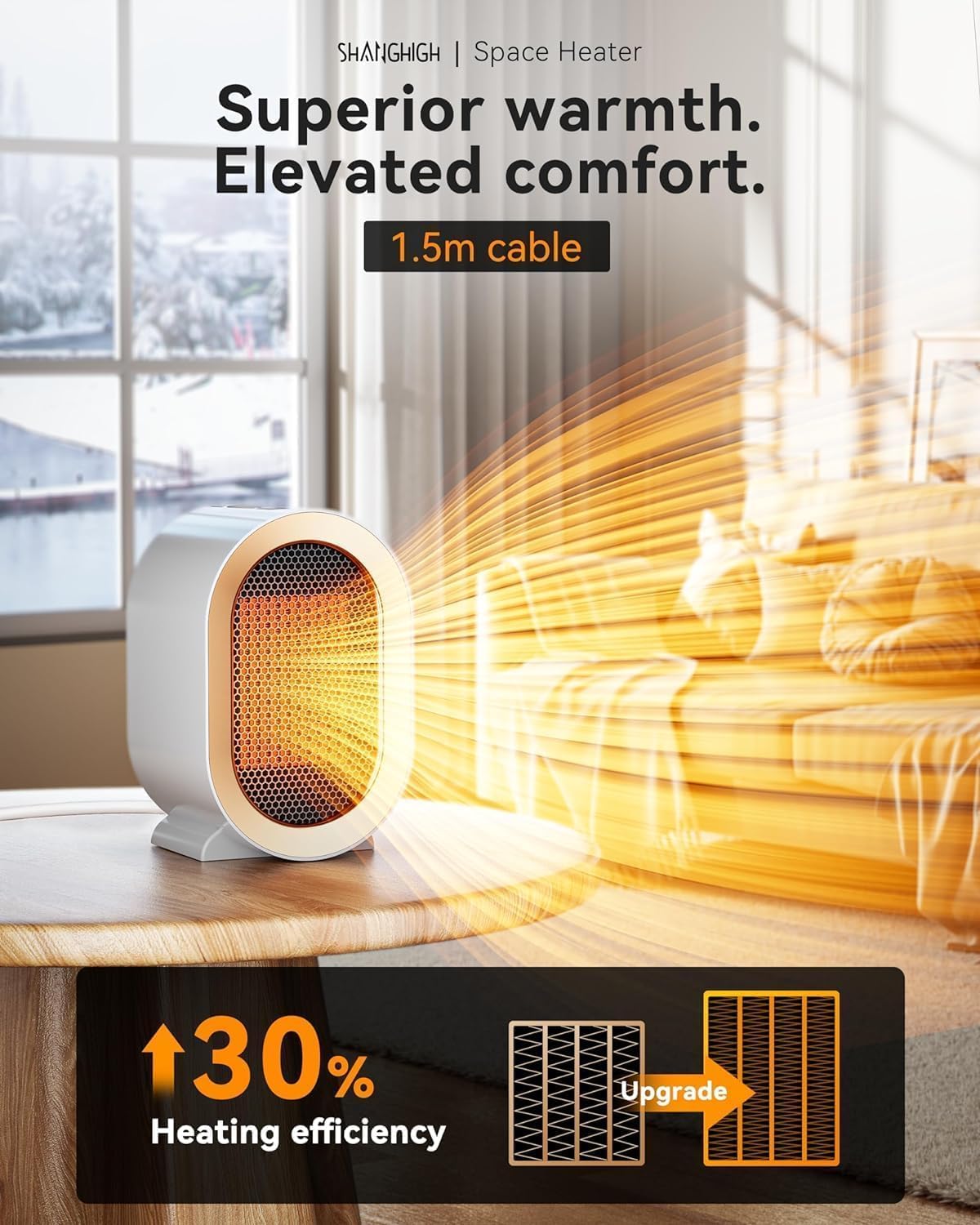 Electric Space Heater for Office,