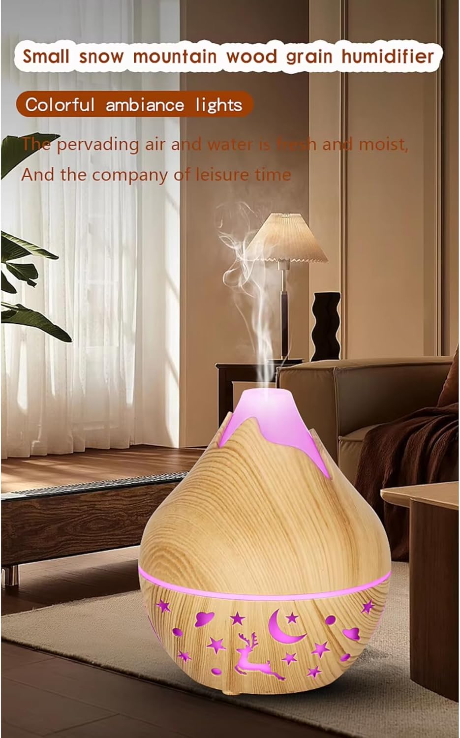 7 Colour LED Air Diffuser & Humidifier with Aromatic Essential Oil Feature | 350ml Ultrasonic Cool Mist | Auto Shut-Off | Aromatherapy Diffuser for Home, Office, Spa and More!