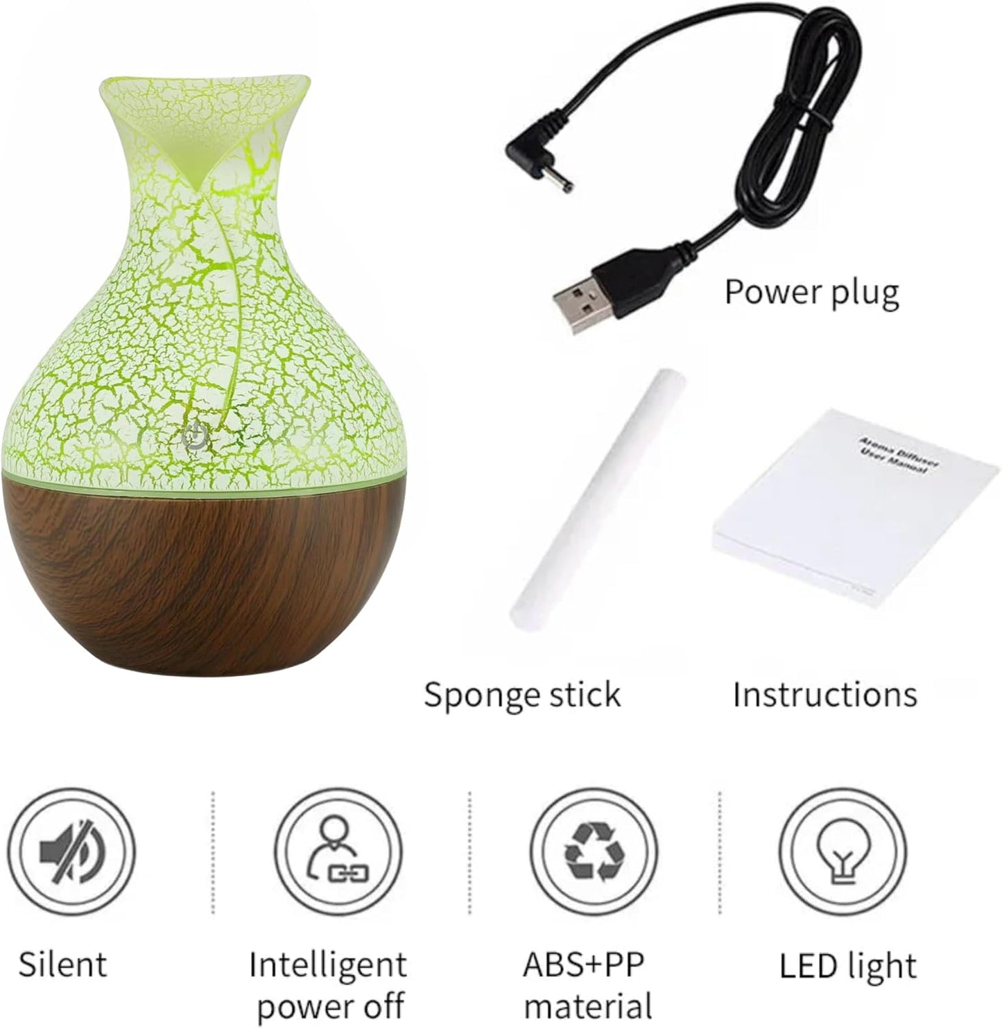 7 Colour LED Air Diffuser & Humidifier with Aromatic Essential Oil Feature | 130ml Ultrasonic Cool Mist | Auto Shut-Off | Aromatherapy Diffuser for Home, Office, Spa and More!