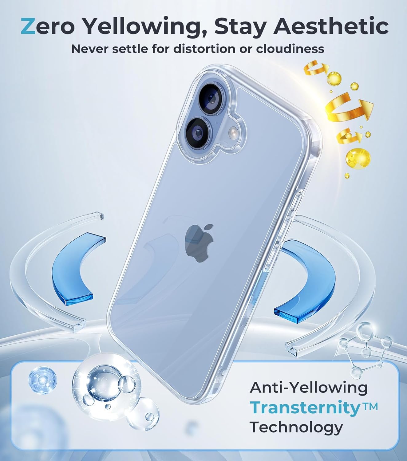 iPhone 17 Case - Crystal Clear 17 Phone Case, Rugged Military Grade Protection Shockproof Bumper Cover Anti-Yellow Case for Apple iPhone 17 Accessories Transparent