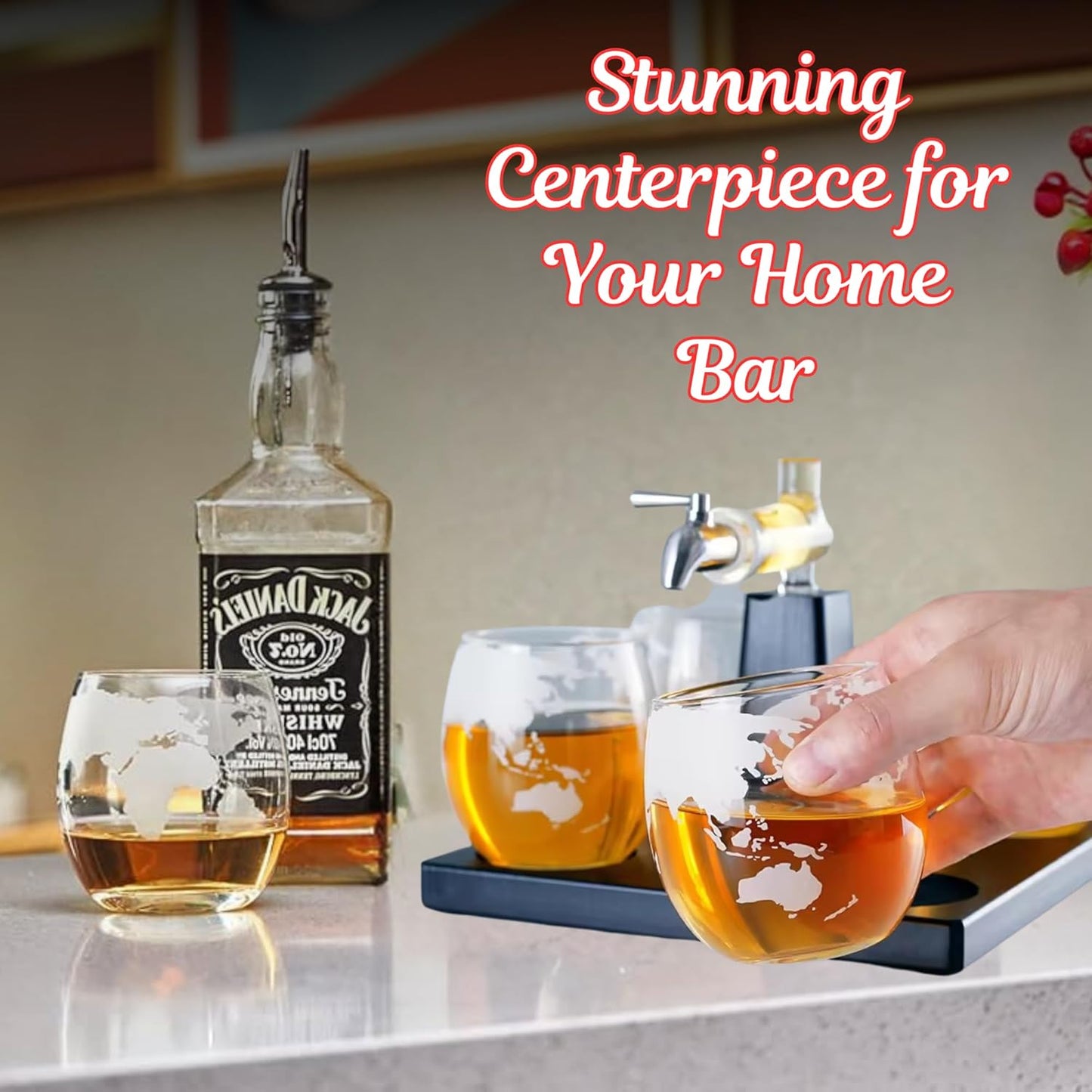 Boat Whiskey Decanter Set - Nautical Glass Decanter with Sailboat Design