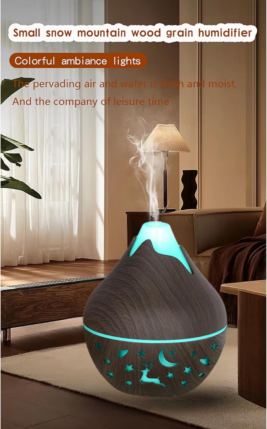 7 Colour LED Air Diffuser & Humidifier with Aromatic Essential Oil Feature | 350ml Ultrasonic Cool Mist | Auto Shut-Off | Aromatherapy Diffuser for Home, Office, Spa and More!
