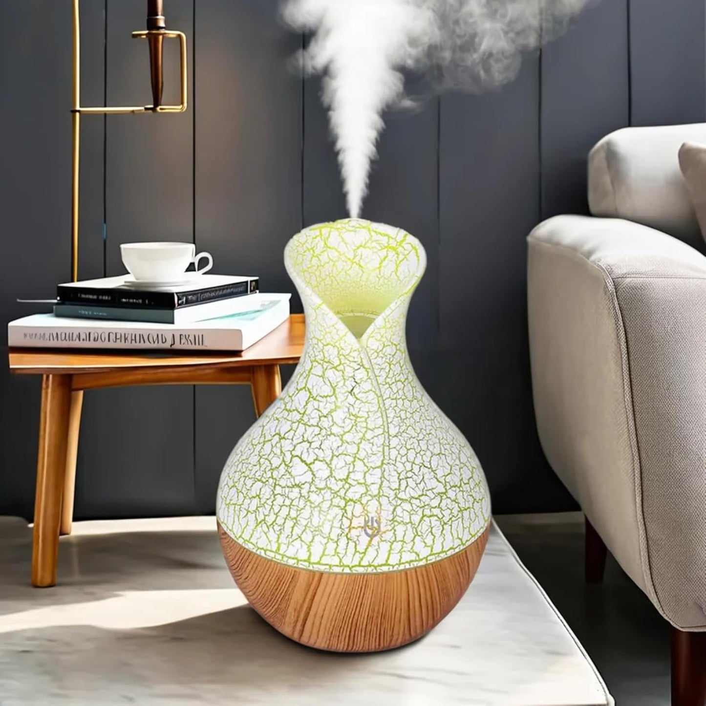 7 Colour LED Air Diffuser & Humidifier with Aromatic Essential Oil Feature | 130ml Ultrasonic Cool Mist | Auto Shut-Off | Aromatherapy Diffuser for Home, Office, Spa and More!