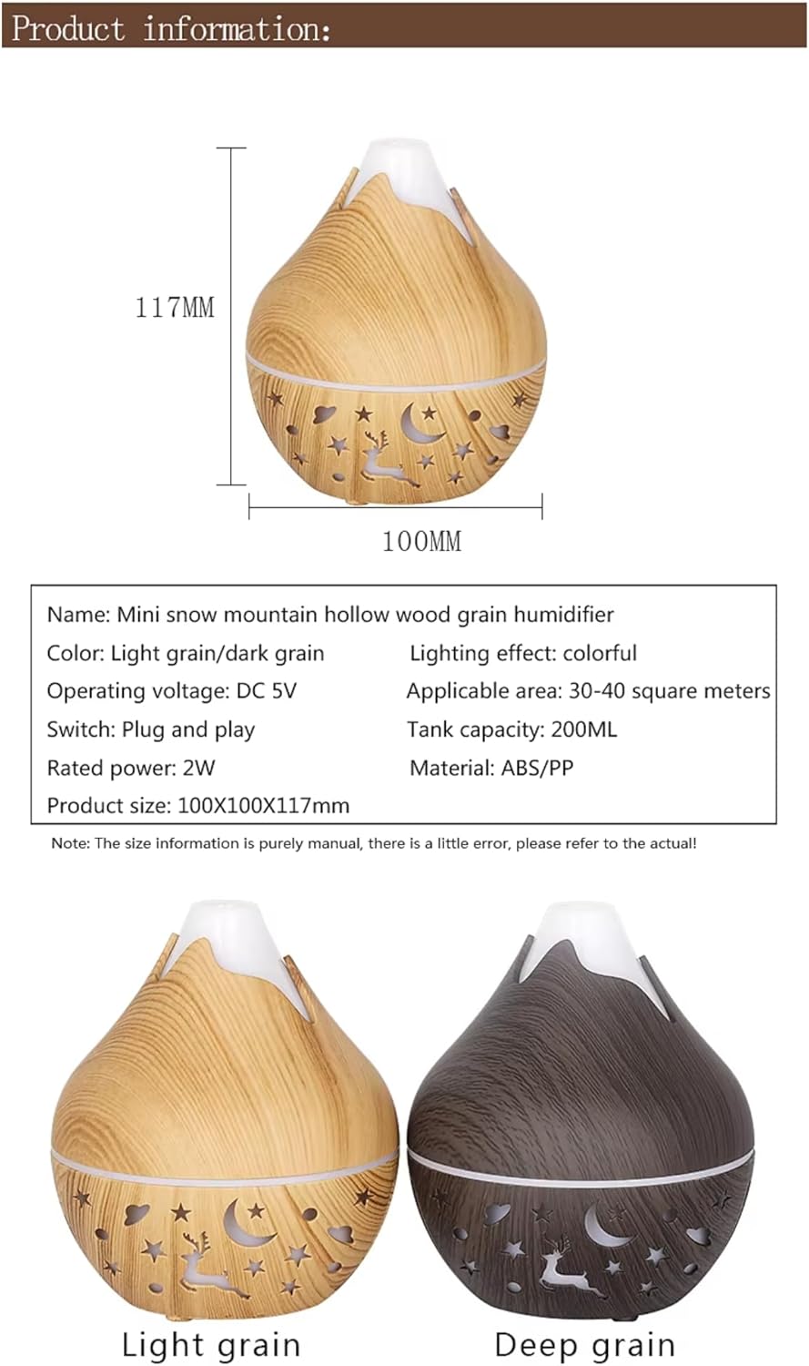 7 Colour LED Air Diffuser & Humidifier with Aromatic Essential Oil Feature | 350ml Ultrasonic Cool Mist | Auto Shut-Off | Aromatherapy Diffuser for Home, Office, Spa and More!