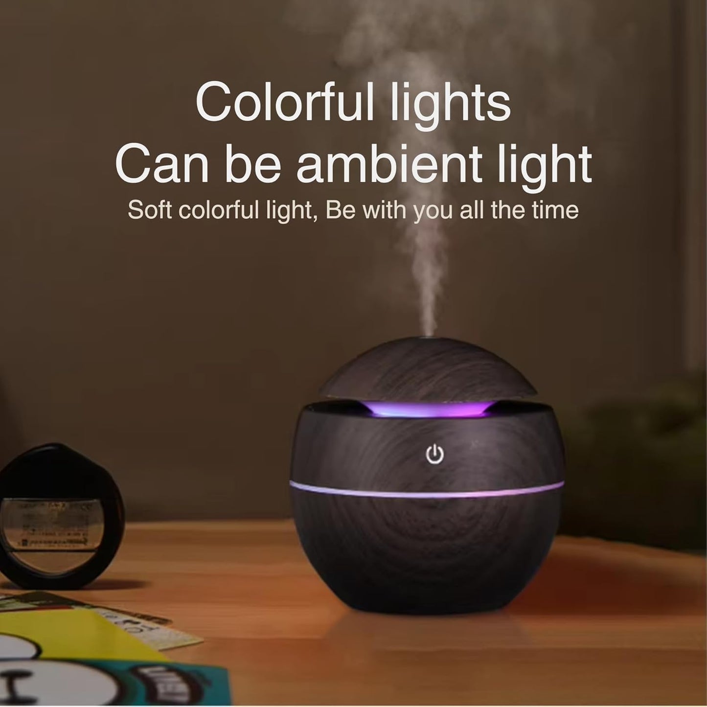 7 Colour LED Air Diffuser & Humidifier with Aromatic Essential Oil Feature | 130ml Ultrasonic Cool Mist | Auto Shut-Off | Aromatherapy Diffuser for Home, Office, Spa and More