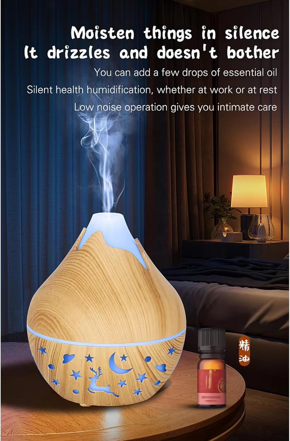 7 Colour LED Air Diffuser & Humidifier with Aromatic Essential Oil Feature | 350ml Ultrasonic Cool Mist | Auto Shut-Off | Aromatherapy Diffuser for Home, Office, Spa and More!