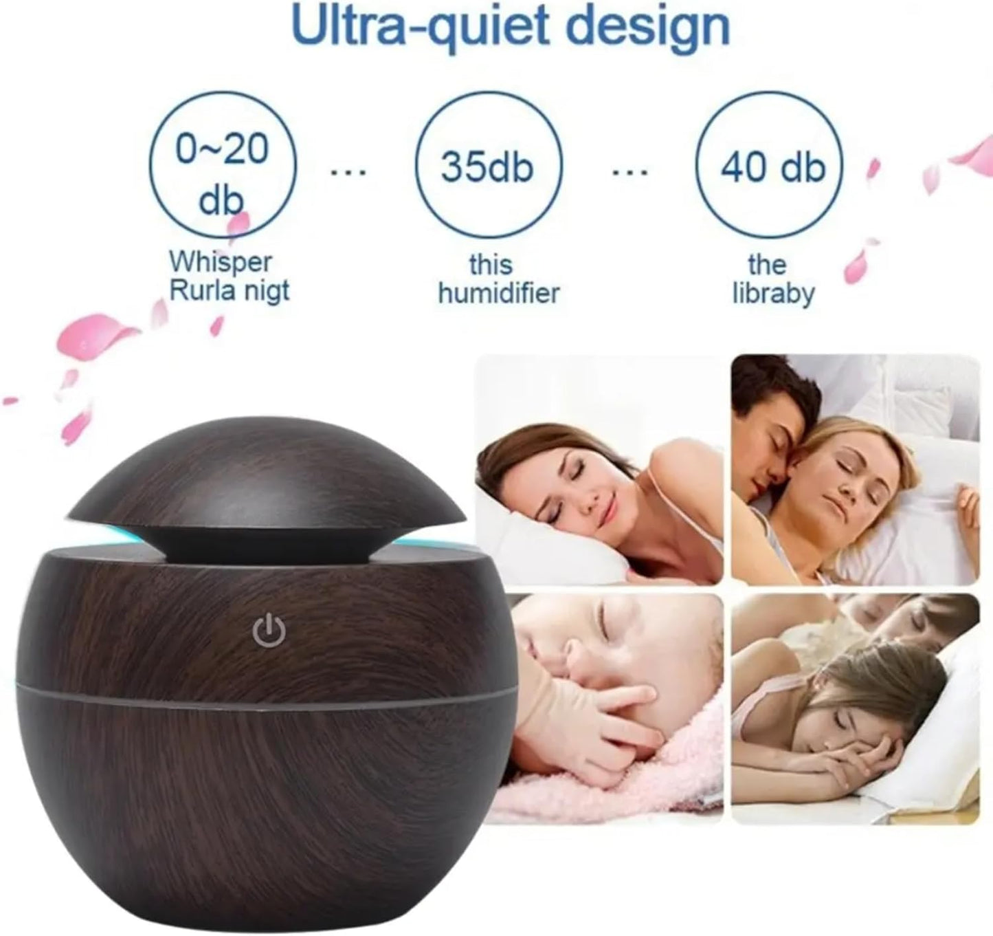 7 Colour LED Air Diffuser & Humidifier with Aromatic Essential Oil Feature | 130ml Ultrasonic Cool Mist | Auto Shut-Off | Aromatherapy Diffuser for Home, Office, Spa and More