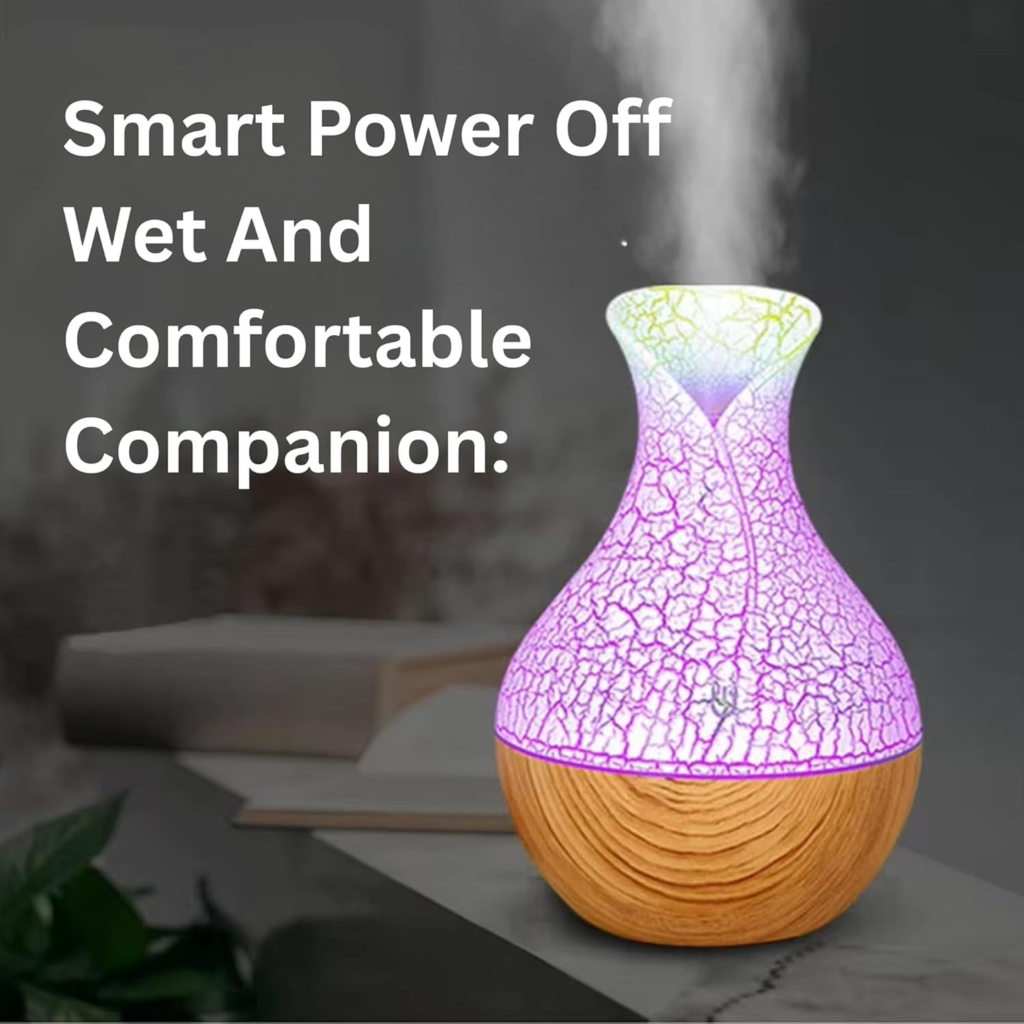 7 Colour LED Air Diffuser & Humidifier with Aromatic Essential Oil Feature | 130ml Ultrasonic Cool Mist | Auto Shut-Off | Aromatherapy Diffuser for Home, Office, Spa and More!