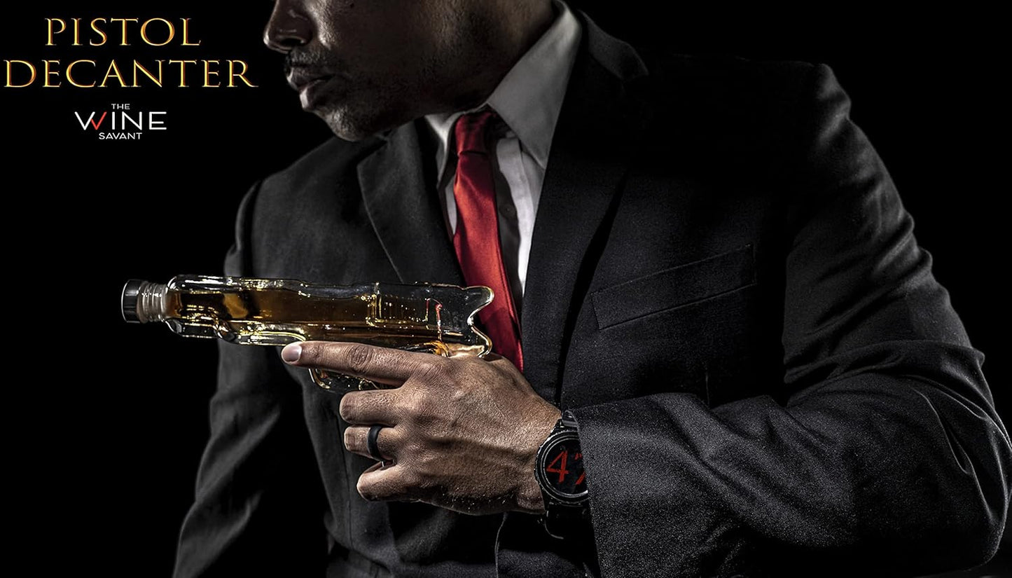 Whiskey Gun Decanter Set + 2 Bullet Glasses