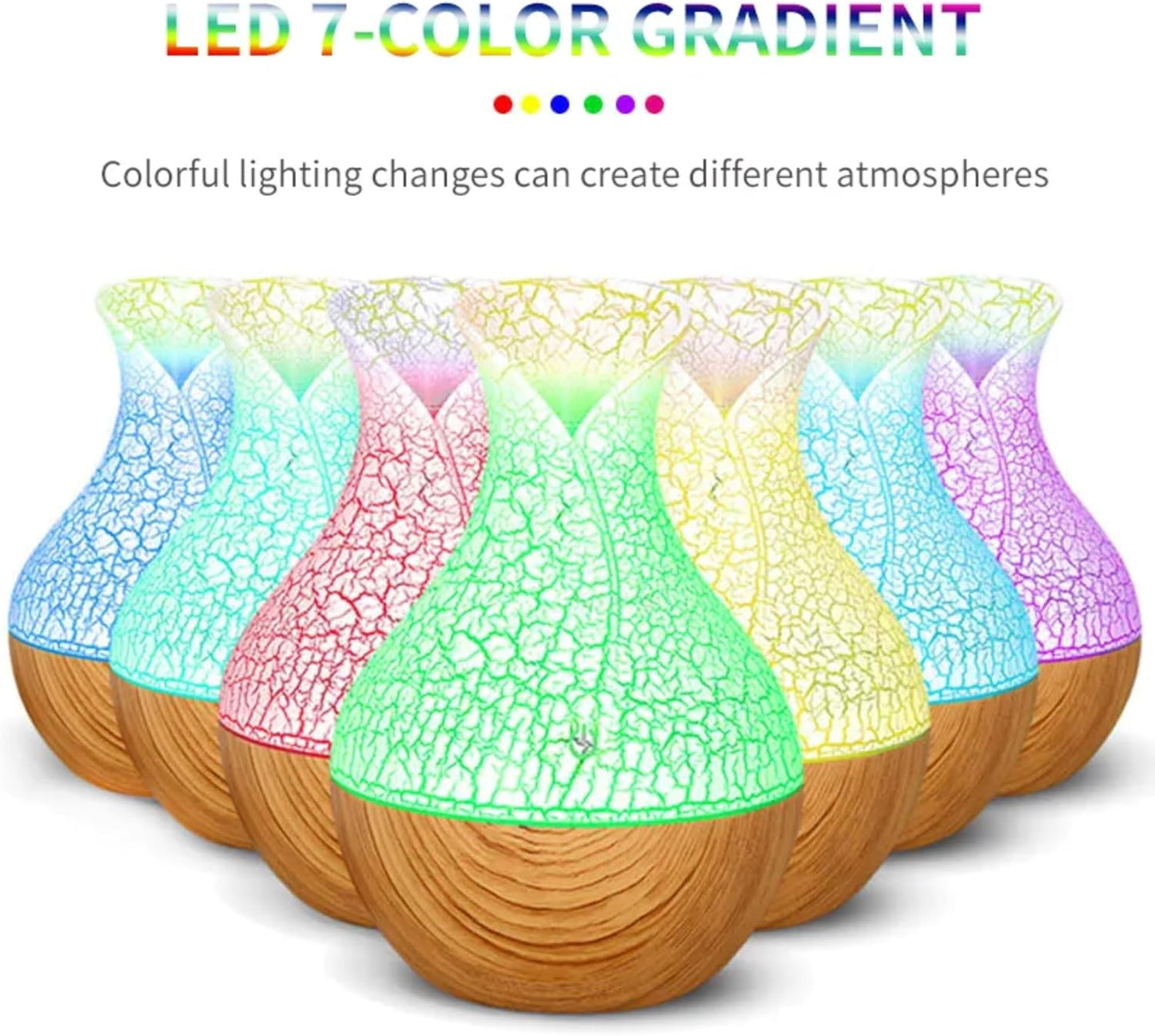 7 Colour LED Air Diffuser & Humidifier with Aromatic Essential Oil Feature | 130ml Ultrasonic Cool Mist | Auto Shut-Off | Aromatherapy Diffuser for Home, Office, Spa and More!