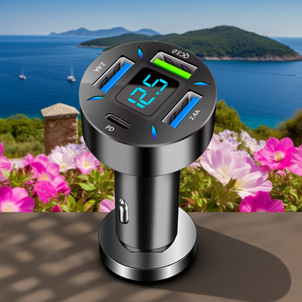 4 USB PORT SUPER FAST CAR CHARGER ADAPTER FOR IPONE SAMSUNG ANDRID CELL PHONE