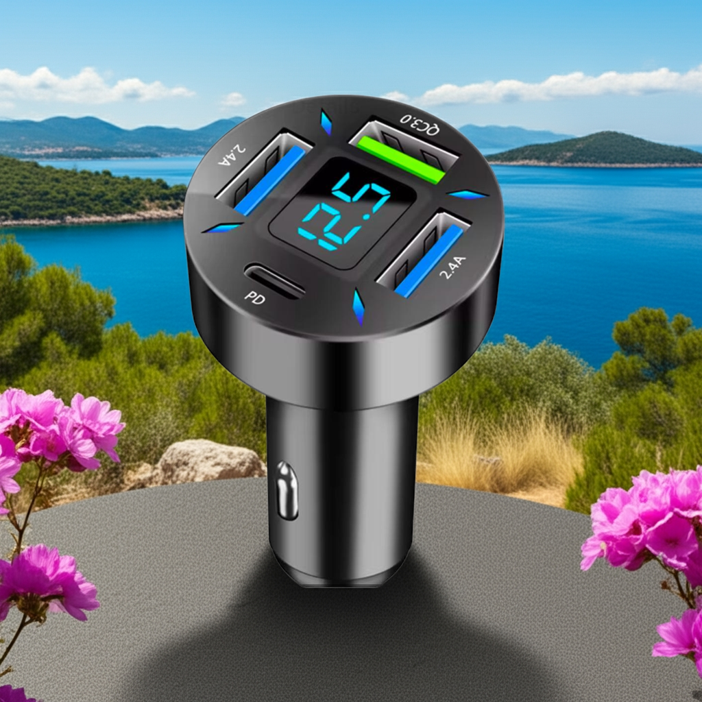 4 USB PORT SUPER FAST CAR CHARGER ADAPTER FOR IPONE SAMSUNG ANDRID CELL PHONE