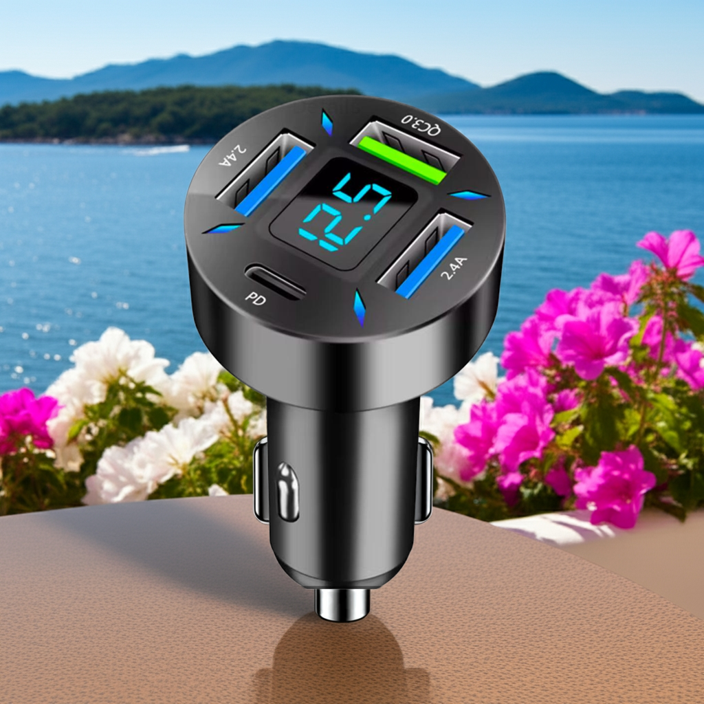 4 USB PORT SUPER FAST CAR CHARGER ADAPTER FOR IPONE SAMSUNG ANDRID CELL PHONE