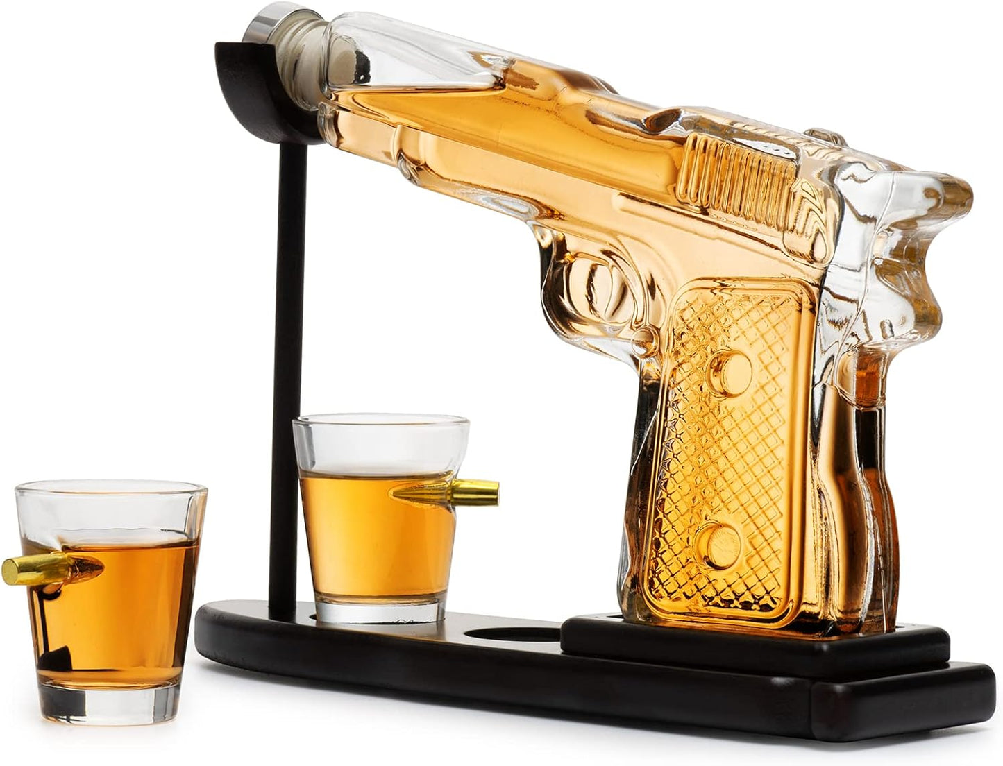 Whiskey Decanter Set + 2 Bullet Glasses