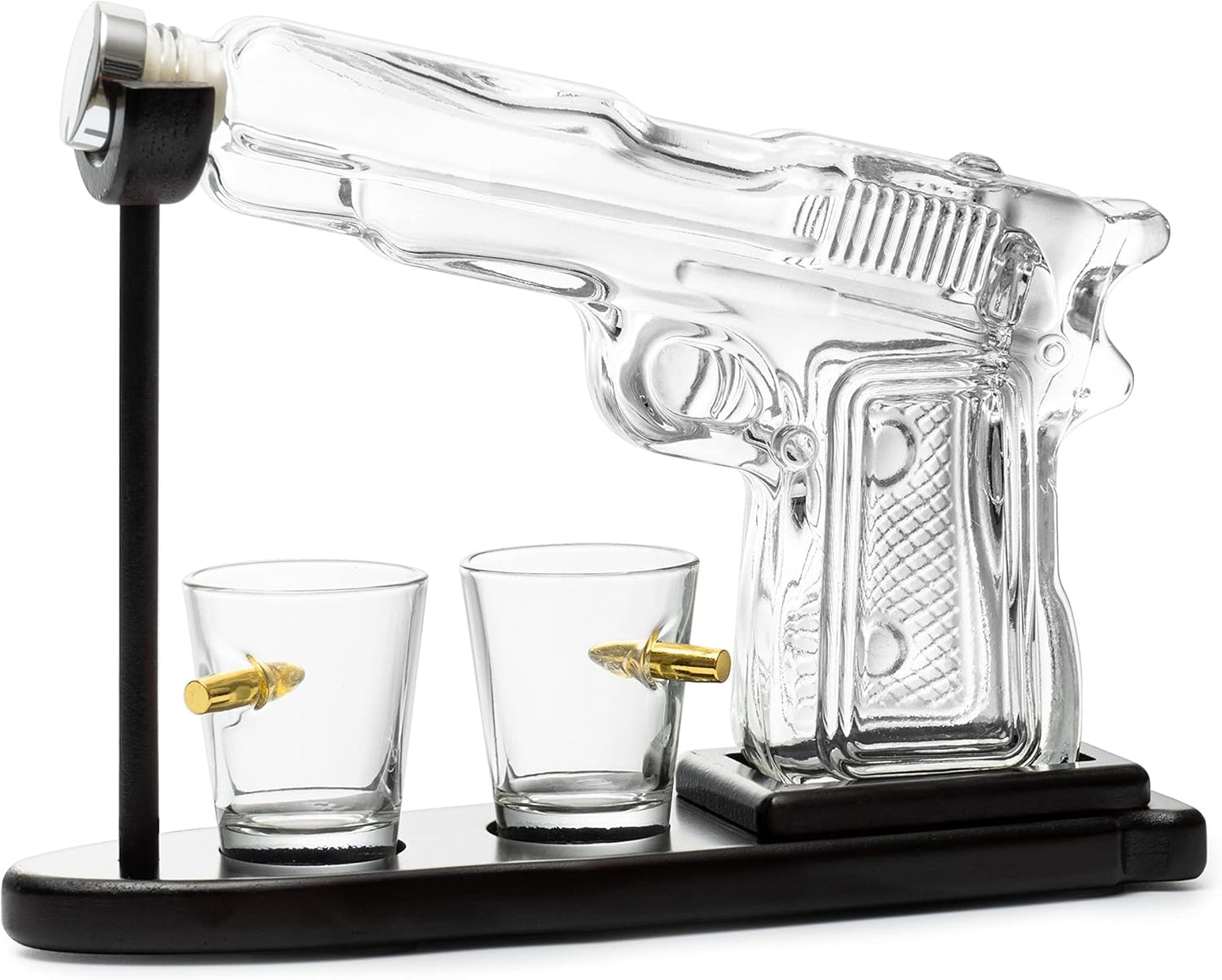 Whiskey Decanter Set + 2 Bullet Glasses