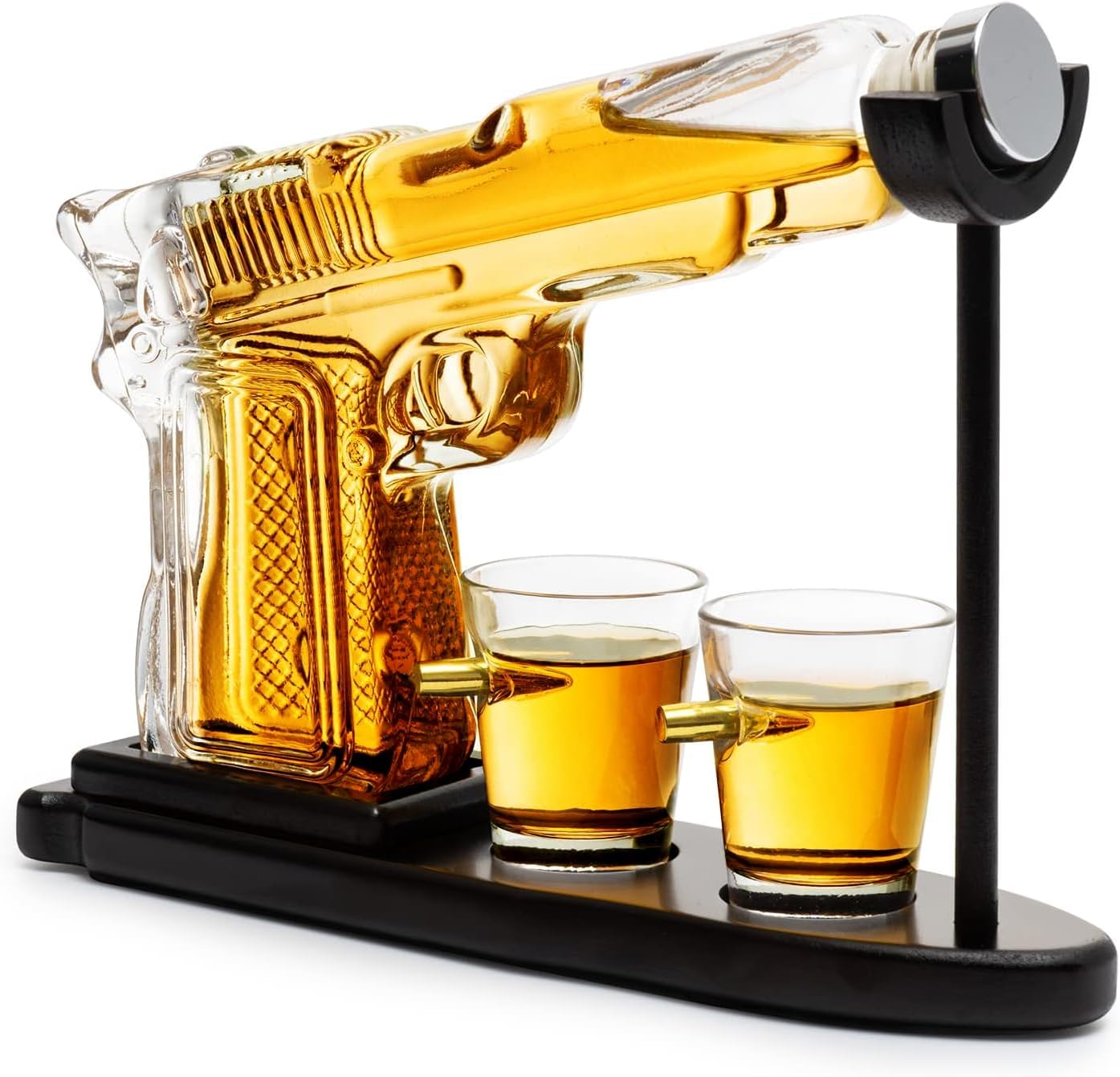 Whiskey Decanter Set + 2 Bullet Glasses