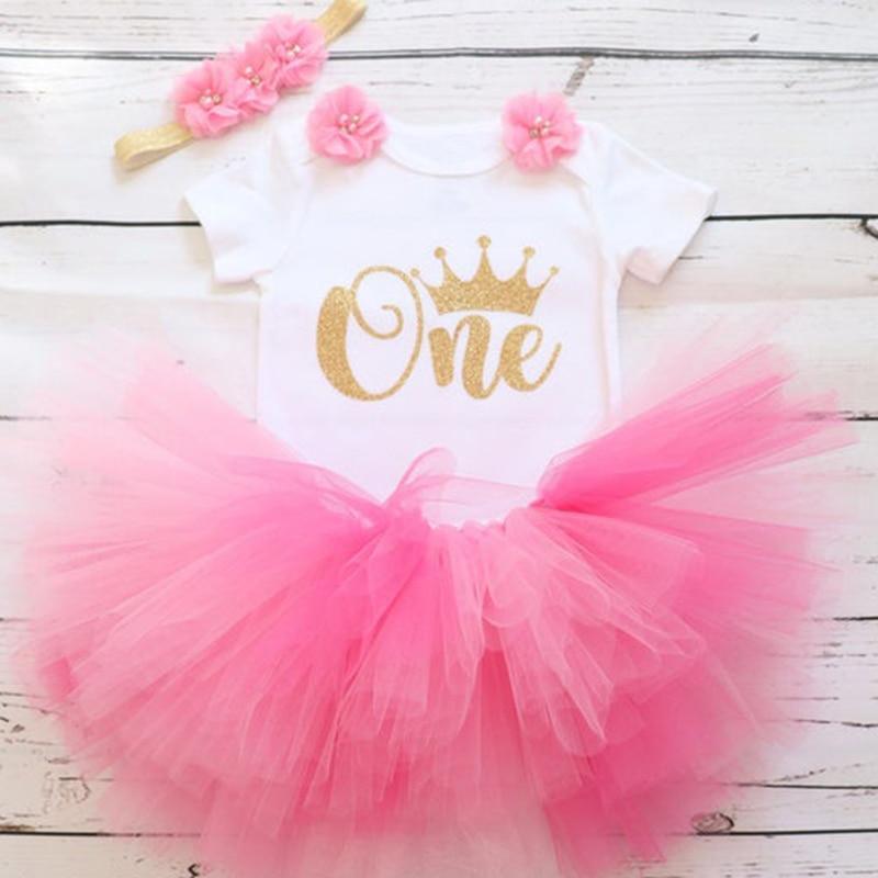 New 1st Birthday Tutu Baby Infant Christening Cake Dresses for Party Kids 1 Year Baby Girl For Birthday Party