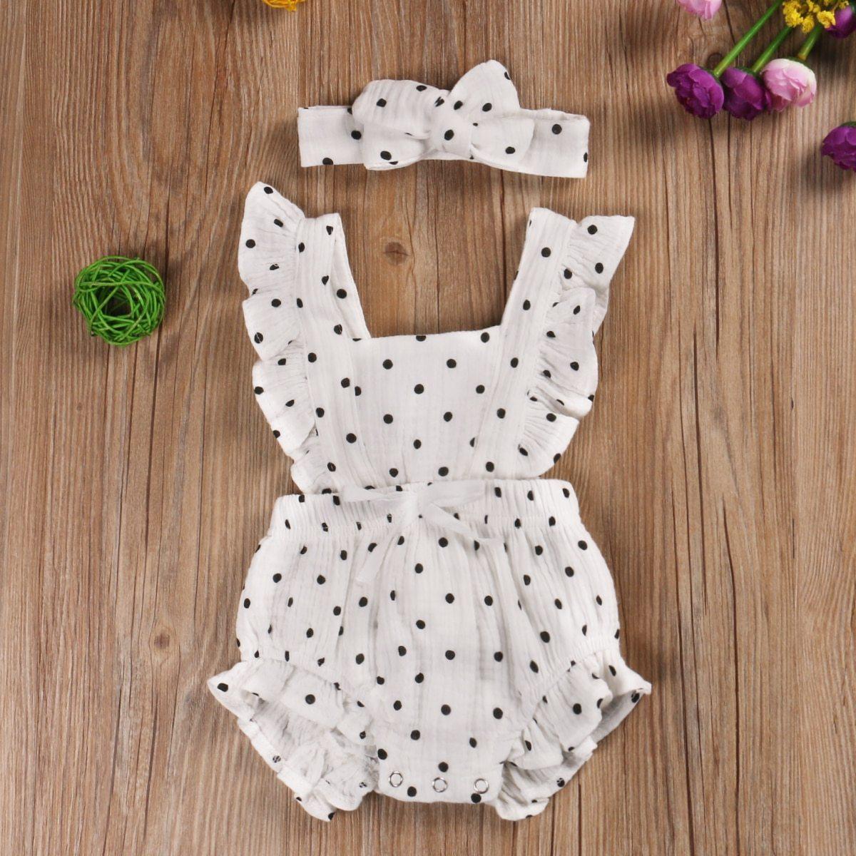 Newborn Baby Girls Ruffles Romper Backless Flower Sun suit Jumpsuits With Headband In Luxury Floral Design