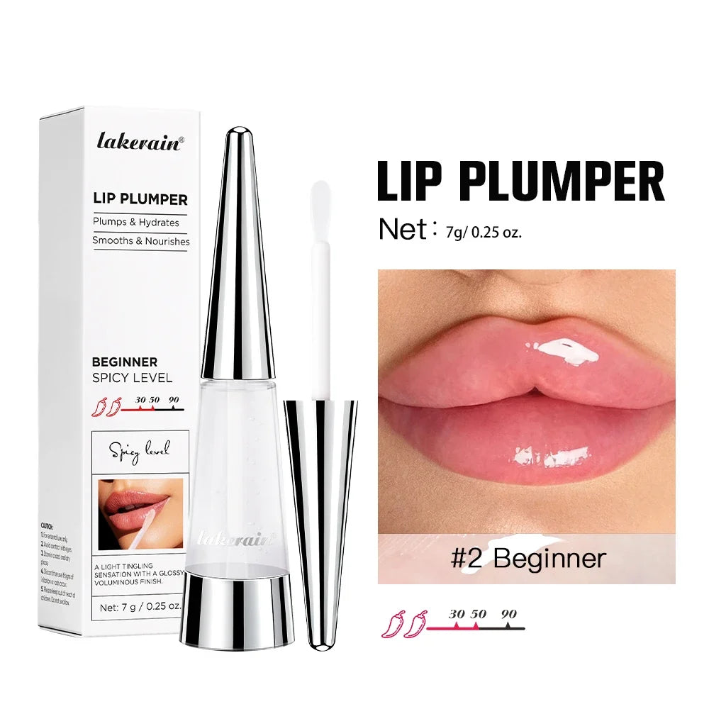 Lakerain Lip Plumper Moisturizing Lip Gloss Transparent Plump Lips Care Lip Stuffer Gift Korean Cosmetics