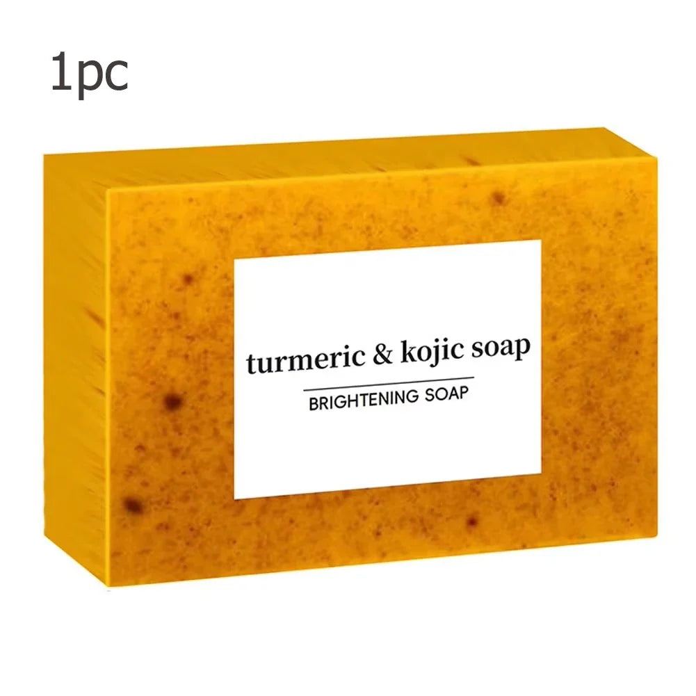 100g Turmeric Hand Made Soap, Lemon Kojic Acid Soap, Shower and Facial Soap Deep Cleaning For Face Body Skin Care