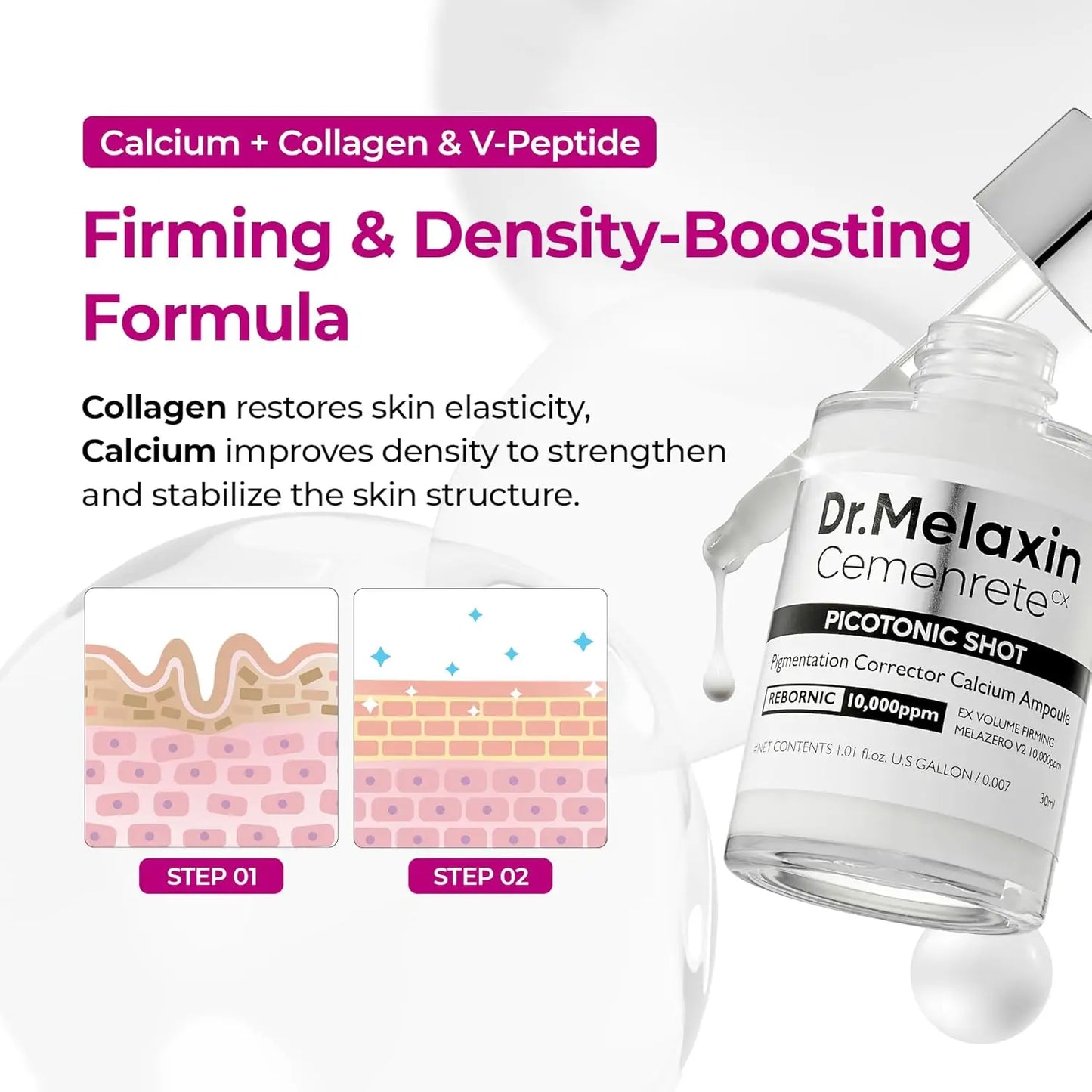 Dr.Melaxin Lumi firm & lift Duo | Korean facial Collagen Firming serum plumping skin & tightening refines skin repair density