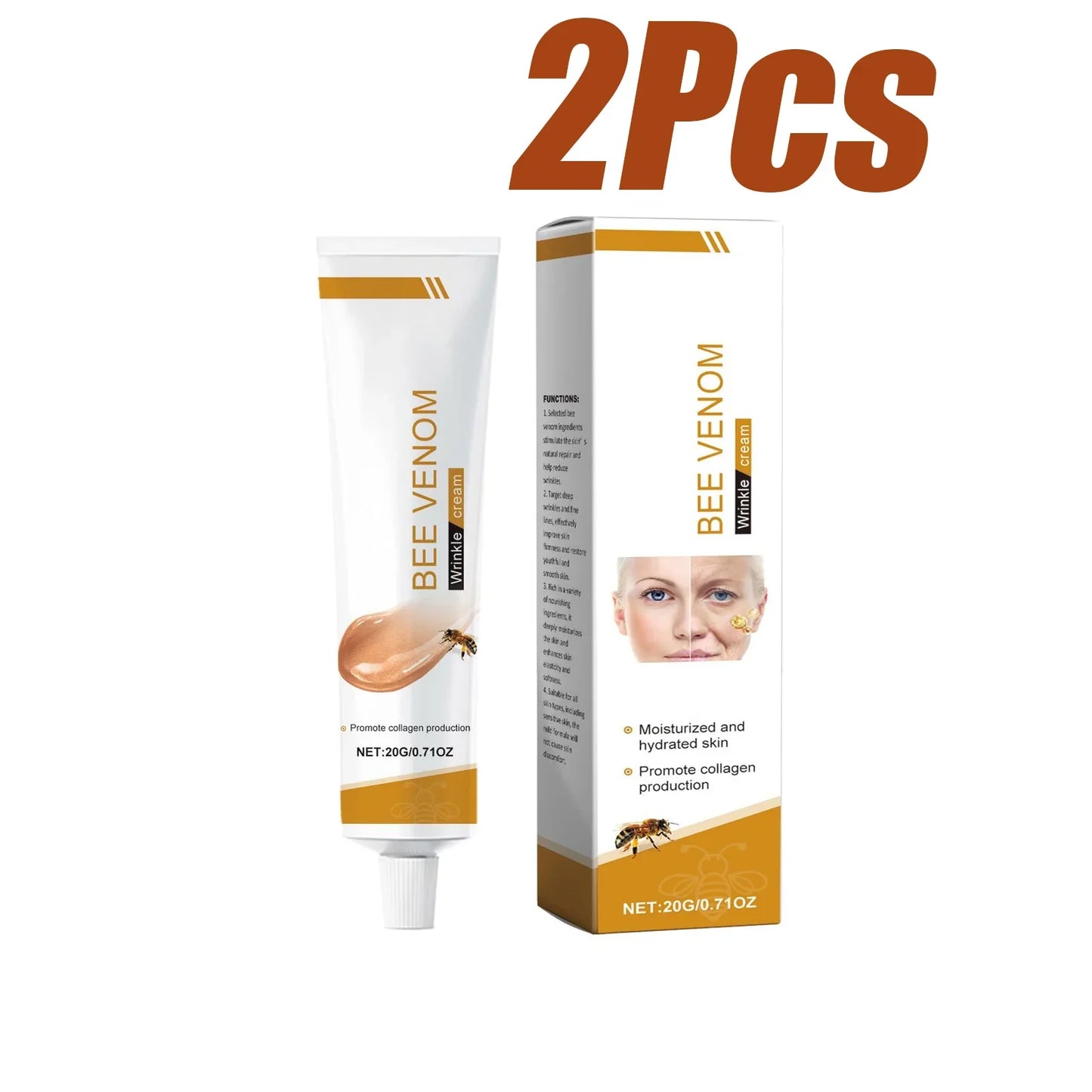 Bee Venom Wrinkle Removal Cream Firming Lifting Facial Moisturizing Deep Hydration Smoothing Fine Lines Anti Aging Face Cream