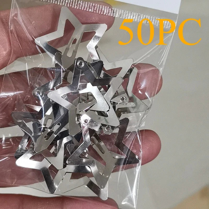 10/25/50/100pcs Y2K Silver Star Hair Clips High Quality Star Hair Clip Metal Clip Silver Pentagram Bb Clip Hair Accessory