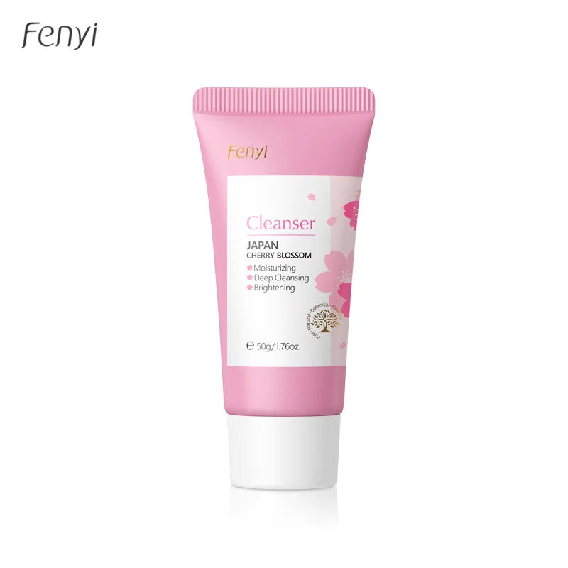 Japanese Cherry Blossom or Vitamin C Facial Cleanser Skin Cleansing Moisturizing Blackhead Remove Skincare Face Wash Foam Face