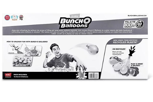 Zuru Bunch O Balloons 400+ Rapid-Fill Self-Tying Recyclable Water Balloons, 12 Stems
